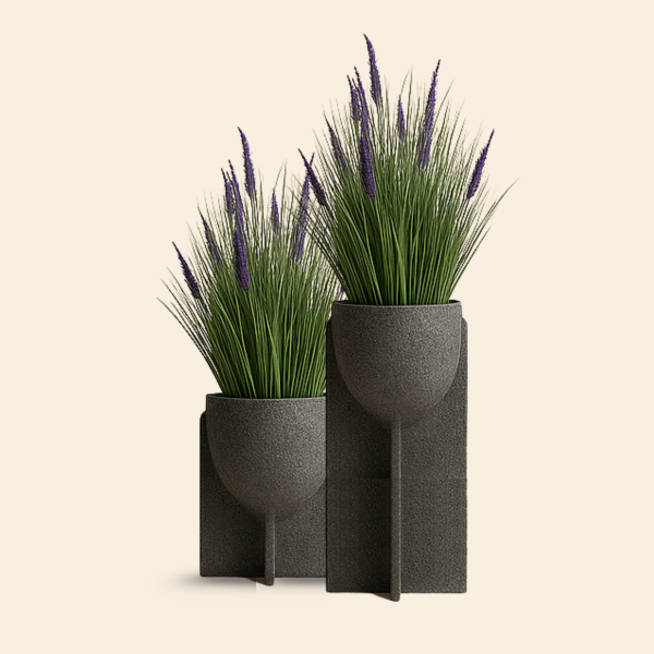 GeoLuxe Stone Planter - 2PC SET