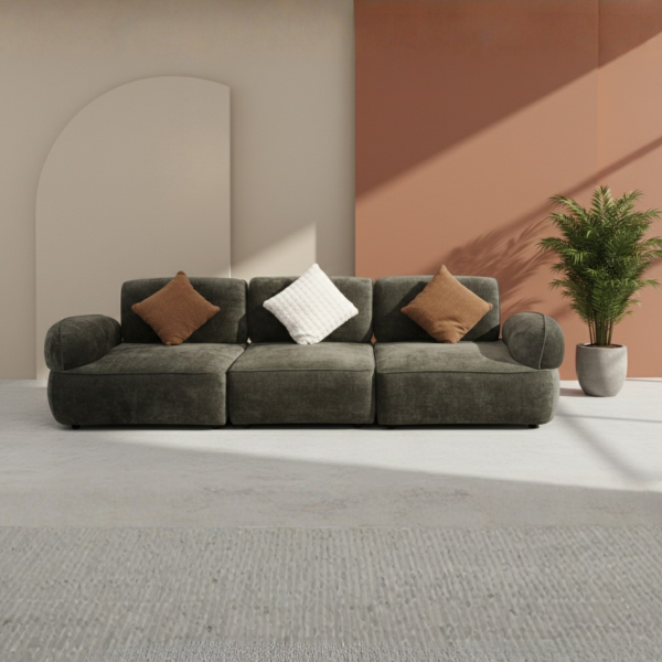 Modular 3-Seater Sofa with Adjustable Backrest