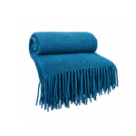Azure Fringe Throw Blanket
